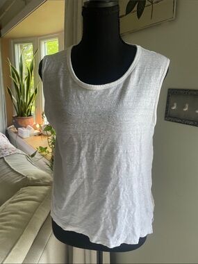 J. Crew White Linen Knit Tank